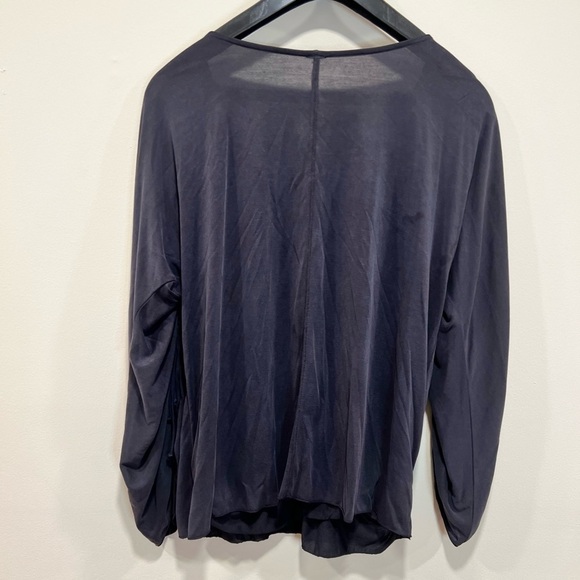 Free People Salt N Peppa Modal Blend Surplice Black Blouse Size Small - Picture 13 of 13